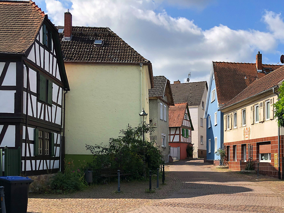 Ansicht Häuser in der Altstadt von Bad Vilbel.